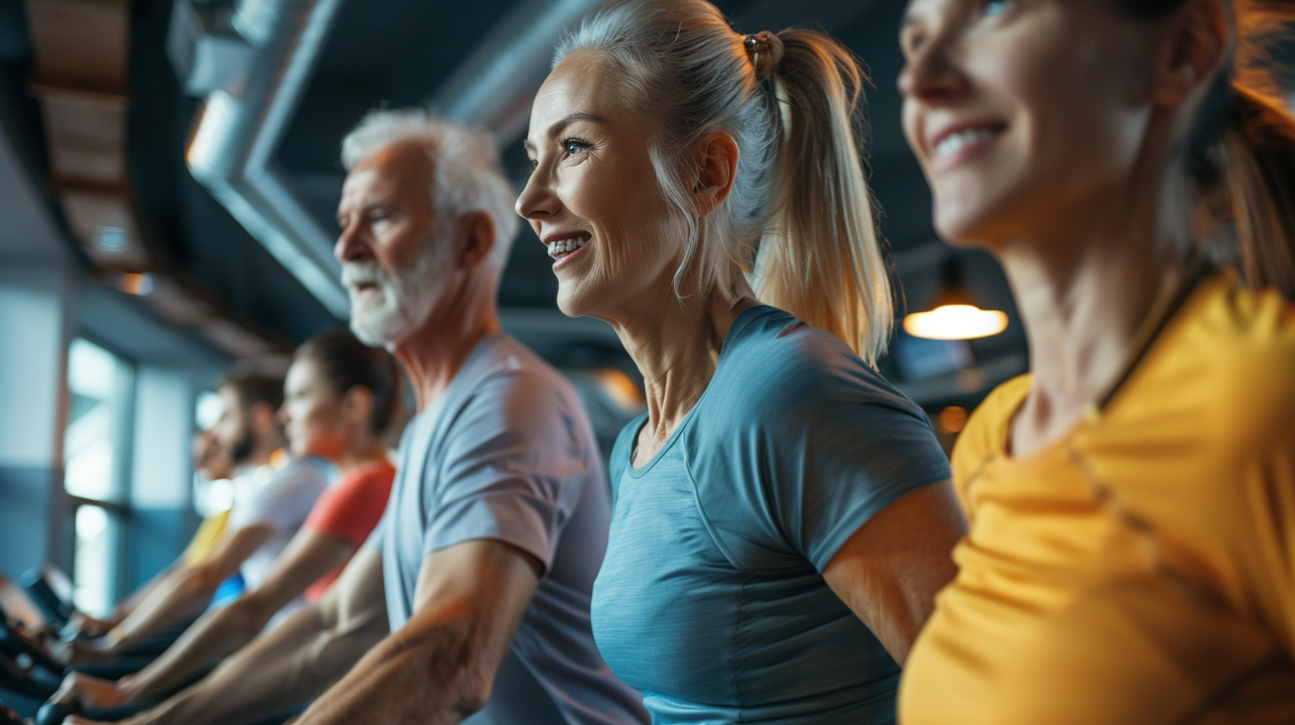 Lidé různého věku cvičí společně